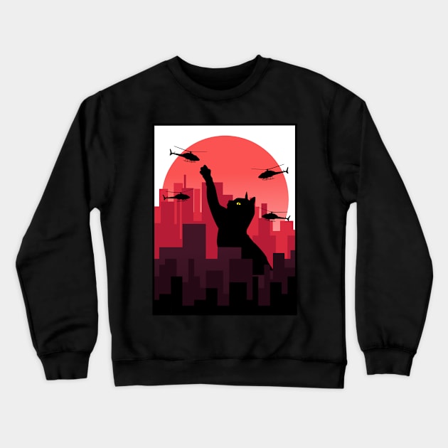 Catzilla Crewneck Sweatshirt by Illustration